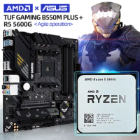ASUS New TUF GAMING B550M PLUS Motherboard + AMD New Ryzen 5 5600G CPU Processador AM4 3.9GHz Six-Core DDR4 Micro-ATX 128G