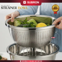 SUBRON PROMO BUNDLING Paket Baskom Set Non Lubang+Lubang Stainless Steel Tebal Premium Silver Gold C