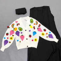 RAJUT ONE SET PREMIUM (rajut cardi+inner gamis+pasmina)