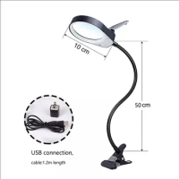 Illuminated5x 8x15x LED Light Magnifier Glass Lamp 38 LEDs Reading, Repair and Beauty Manicure 3x10x Lens ns