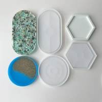 DIY Oval Tray Mold Storage Box Silicone Mold Coaster Crystal Mould Ashtray Cement Flower Pot Resin Casting Plaster Mold