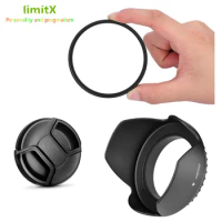 3 in 1 Set UV Filter Lens Hood Cap For Panasonic Lumix FZ200 FZ150 FZ100 FZ60 FZ62 FZ48 FZ47 FZ40 Camera
