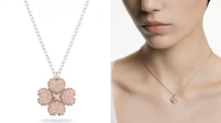 Swarovski 施華洛世奇 SWAROVSKI 施華洛世奇 LATISHA 項鍊 幸運四葉草美拉德風格 鍍白金色 5636488 1pc