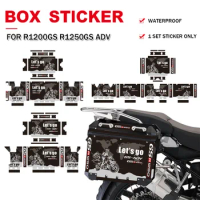 For BMW R1200GS R1250GS Adventure Motorcycle Box Stickers Aluminum Top Side Case Decals Set R1250 GS