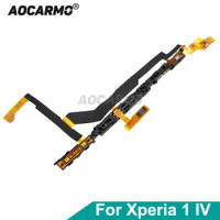 Aocarmo For Sony Xperia 1 IV XQ-CT72 Power Button On/Off Connector Shutter Key Volume Buttons Ribbon Flex Cable Replacement