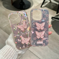 เคส 3D, ดีไซน์หัวใจผีเสื้อดอกไม้หรูหรา, สำหรับ Infinix Hot 50i, 50 Pro Plus, 30i, 40i, 40, สมาร์ท 9,