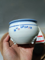 日本回流瓷器古董青花香爐古董瓷器真品清代民國老青花瓷器，明治1248
