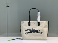 HOT★Made in France Original 100 Authentic Longchamp Bag for women ROSEAU Canvas Bag Large Shoulder Longchamp Handbag Tote Bag Shopping Bags