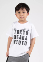 FOREST Forest Kids Boys Poly Cotton Round Neck Graphic T-Shirt | Baju T-Shirt Budak Lelaki - FK20222-02White