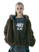 Fur Fleece Jacket Reversible Navy F
