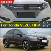 Car Front Racing Facelift Grill Upper Bumper Grille Cover Honeycomb Mesh Body kit Fit For HONDA HR-V HRV VEZEL 2015-2018