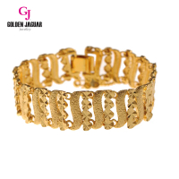GJ Jewellery Emas Bangkok Emas Korea 24k Gold Plated Bracelet Love Wave Pasir Kikir 2.0CM (29962099L