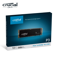 Crucial 美光 P3 1TB M.2 2280 PCIe 3.0 ssd固態硬碟 (CT1000P3SSD8) 讀 3500M/寫 3000M