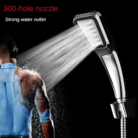 300 Holes High Pressure Rainfall Shower Head Water Saving 3 Color Chrome Black White Sprayer Nozzle Bathroom Accessories