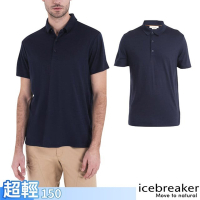 【Icebreaker】男 100%美麗諾羊毛 Tech Lite III 短袖POLO衫-150.T恤.上衣_IB0A56WK-401 海軍藍