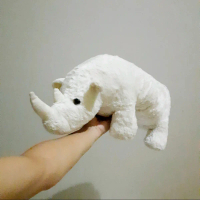Boneka Rhino Badak Putih Bulu Lembut Size 55 cm/ Boneka Hewan
