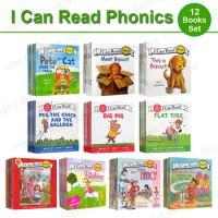 12 Books/Set I Can Read Phonics My Very First Picture Books English Book for Children Kids Baby Pocket Story Book Montessori