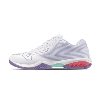 【MIZUNO 美津濃】Wave Claw EL 2 男鞋 女鞋 白紫色 寬楦 緩衝 抓地 羽排鞋 休閒鞋 71GA258368