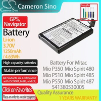 CameronSino Battery for Mitac Mio P350 Mio P510 Mio Spirit 480 Mio Spirit 485 fits Mitac 541380530005 GPS,Navigator battery