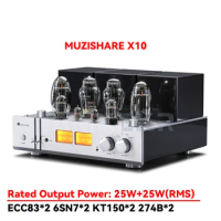 MUZISHARE X10 Single Ended Class A Electronic Tube Power Amplifier ECC83* 2,65N7*2. KT150*2 .274B*2 Balanced Input