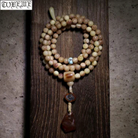 Handcrafted Tibetan Mala Camel Bone Buddhist 108 Prayer Beads Mala Tibetan Buddhist Rosary Beads