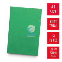 (1 Pcs) Map L KNK Clear Sleeve A4 Hijau Green File Folder Plastik Mika Transparan Tebal 0.14 mm