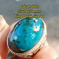 Cincin Batu Akik Bacan Doko Majiko Asli Natural Ukuran Jumbo Ring Perak