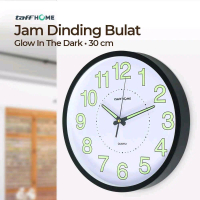 TaffHOME Jam Dinding Bulat Quartz Luminous Glow in The Dark 30cm
