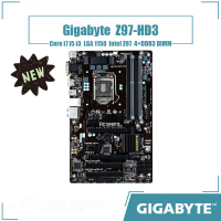 Papan Induk Gigabyte Z97-HD3, LGA 1150, 4xDDR3 DIMM, Intel Z97, ATX, Sokongan Teras i7, i5, i3, Memo