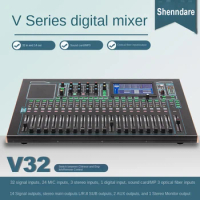 V32 Professional Digital Mixer 32-Channel Electric Fader Audio Mixing Console Sound Table Equalizer Effector Stage Performance
