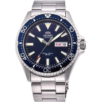 ORIENT 東方錶 藍水鬼 200米潛水機械錶 新春送禮-銀x藍/41.8mm RA-AA0002L