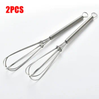 2Pcs Mini Whisks Hand Mixer Egg Kitchen Accessories Egg Tools Mix Stir Beat Egg Beater With Loop For Hanging