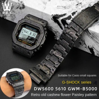 For Casio G-SHOCK watchband DW-5600 GW-B5600 GWM5610 GMW-B5000 retro old retrofitted metal stainless steel men case watch strap