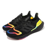 【adidas 愛迪達】慢跑鞋 Ultraboost 22 男鞋 黑 彩色 緩震 馬牌輪胎大底 運動鞋(HQ0965)