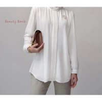 New Blouse Opnaisel Kemeja Wanita Polos Shakila Botega Kekinian Korea Full Kancing Kasual Kantor Ker