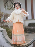 漢服女童冬季2024新款秋冬兒童拜年服冬款過年服中國風馬面裙套裝