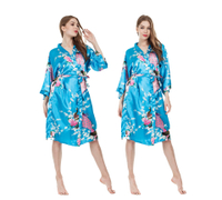 +good、- Baju Tidur Sutera Tiruan Merak Borong Rentas Sempadan, Baju Tidur Kimono, Baju Mandi Lengan Musim Panas Wanita, Pakaian Rumah Saiz Besar