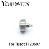 Watch Head Tube Crown Adjustment Time Button Accessories Silver For Tissot T120607 Watch Repair Tool Parts