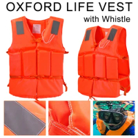 Oxford Safety Life Vest Drifting Buoyancy Survival Suit with Whistle Multipurpose Reflective Waterproof Life Jacket Water Sport