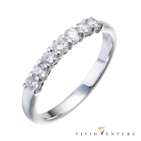 【Vividventure 亞帝芬奇】35分 天然鑽石 真鑽 線戒 排戒 戒指 幸福約定(14K金台)