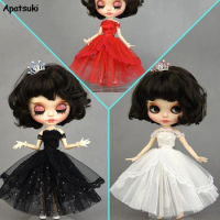 1pc Off Shoulder Lace Princess Dress Party Club Dresses for Blythe Doll Outfits Clothes for Blythe Doll Accessories Kid Toy Girl