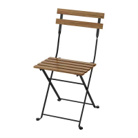 TÄRNÖ 戶外餐椅, 折疊式 黑色/淺棕色, 39x40x79 公分