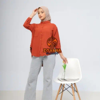 Kemeja Wanita Crinkle Atasan Wanita Polos Lengan Panjang // Blouse Crinkle Premium Kemeja Formal Air