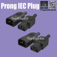 Ebike Prong IEC 320 C14 Power 2Males+2Females Inlet Plug Connector 10A / 250V AC for ebike battery and charger