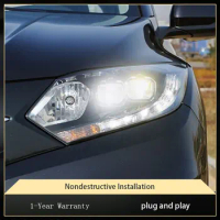 Car Lights For Honda Vezel 2015 2016 2017 2018 Headlight Assembly Upgrade Bifocal Lens LED Xenon Turn Signal Lamp Accessories