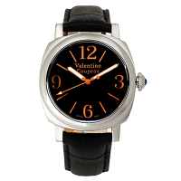 Valentino Coupeau 范倫鐵諾 古柏 紳士風尚腕錶 黑面 黑皮帶