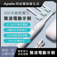 台灣品牌【阿波羅Apollo】智慧聲波電動牙刷 37200轉 200天超強電力續航【保固一年以換代修】