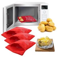 Microwave Oven Potato Bag Reusable Roast Potatoes Baking Bag Pocket Fast Steam Pocket Easy Cooking for Kitchen Storage Bag