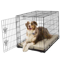 Hot-selling Drop Shipping Dog House Cage Black Metal Wire Big Pet Kennels Dog Cage with Plastic Tray