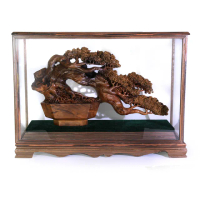 【開運方程式】金錢樹陰沉金絲楠木招財樹木雕擺件ST08(手工精雕 木雕 招財開運擺件 陽宅風水)